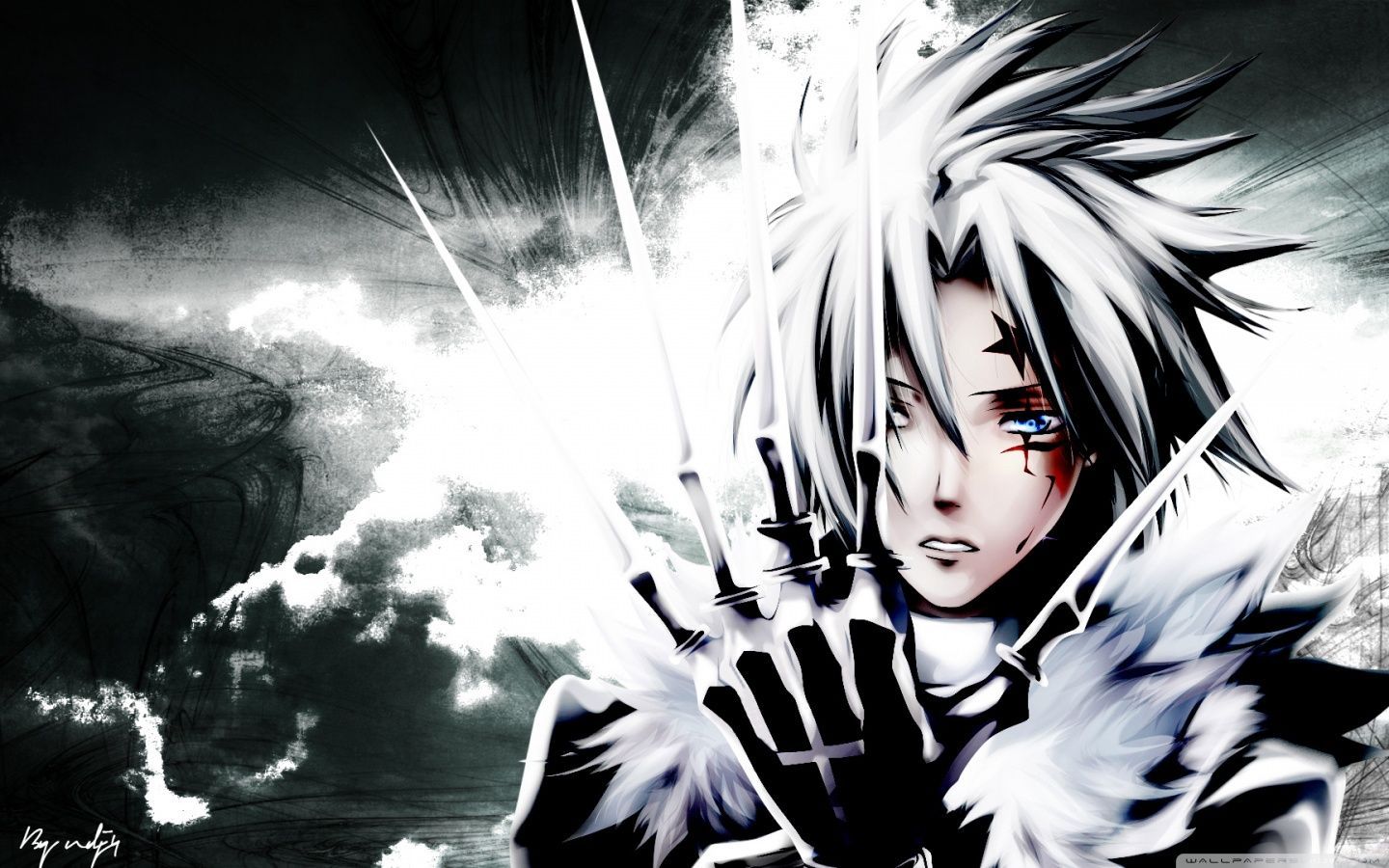 Anime Boy White Hair - HD Wallpaper 
