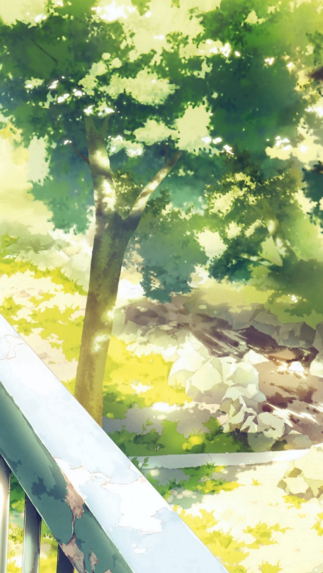 Anime Background Art Illust Forest Iphone Wallpaper - Anime Background Iphone - HD Wallpaper 