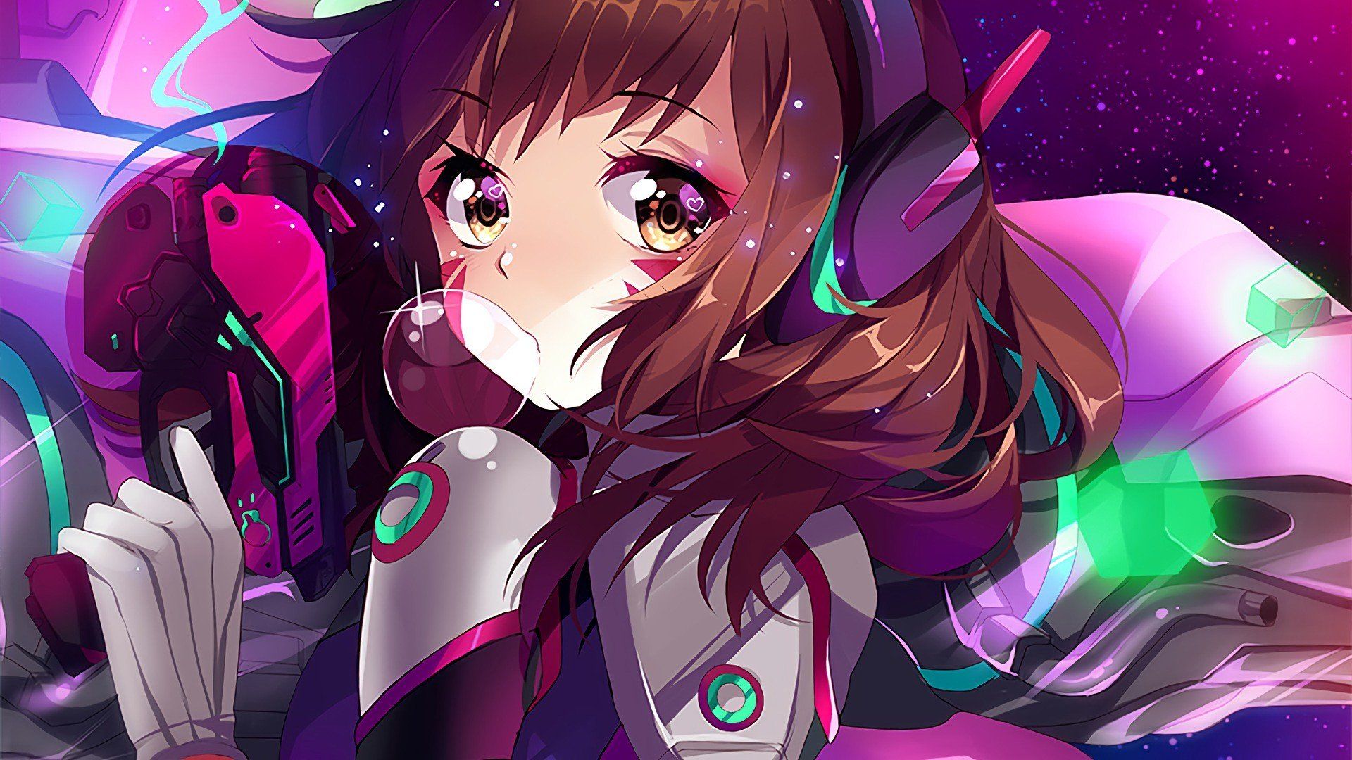 Overwatch Computer Background Dva - HD Wallpaper 