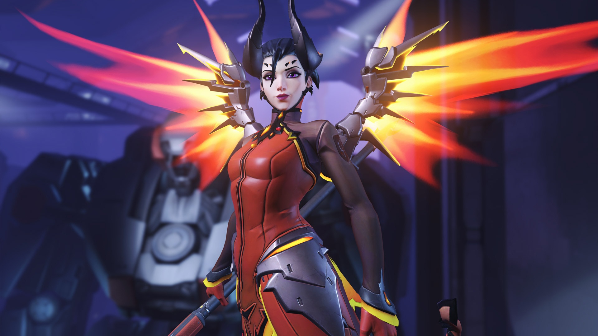 Overwatch Mercy Devil Skin - HD Wallpaper 