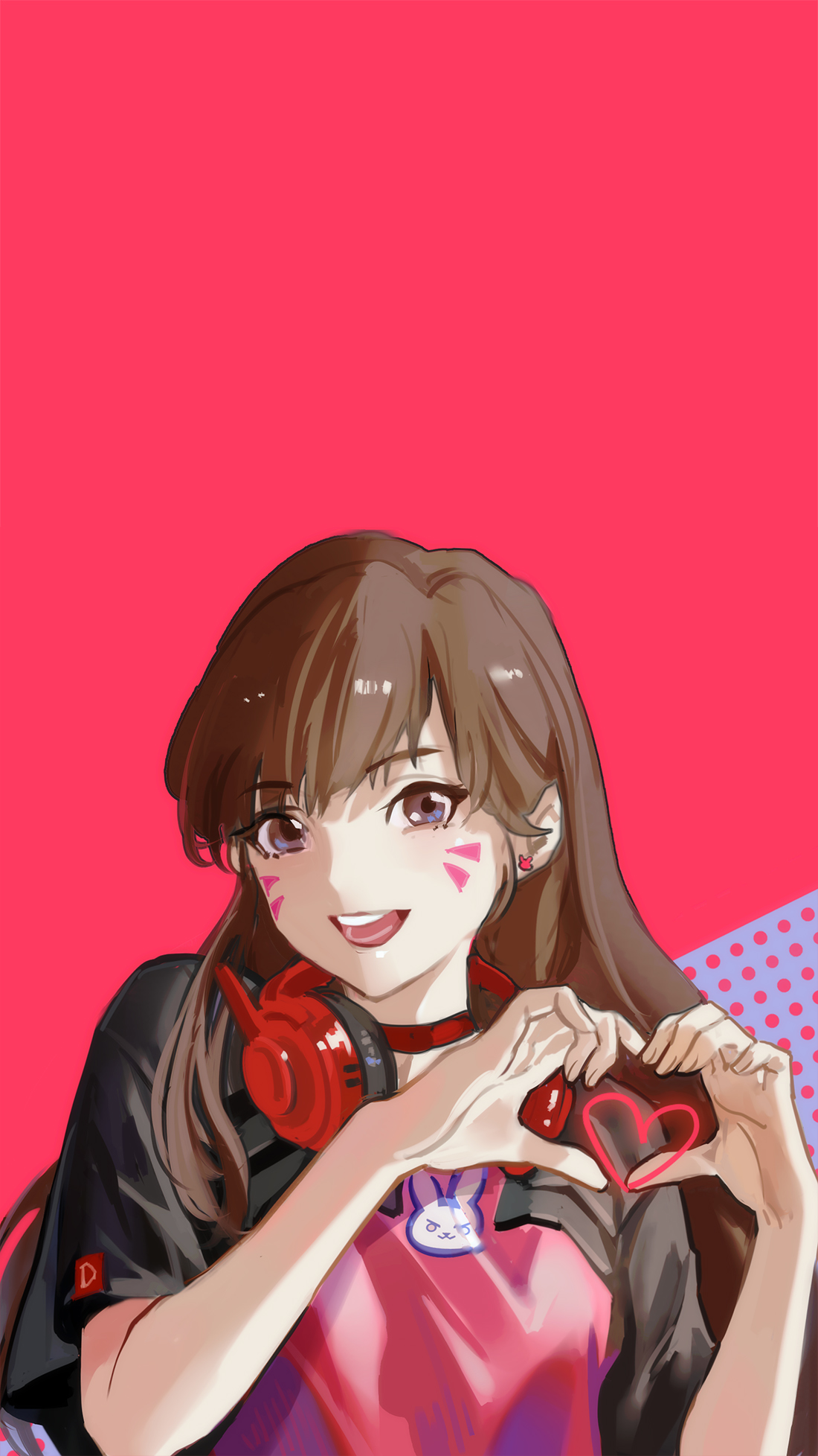 Overwatch Red Human Hair Color Cartoon Girl Anime Mouth - Overwatch D Va -  1100x1956 Wallpaper 