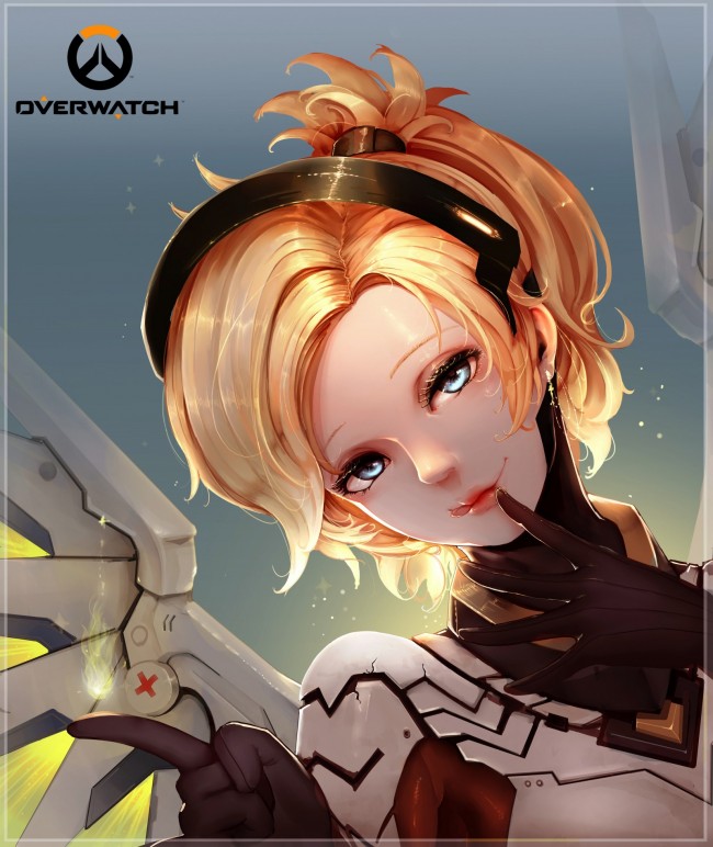 Mercy, Overwatch, Wing, Blonde, Cute - Overwatch Mercy - HD Wallpaper 