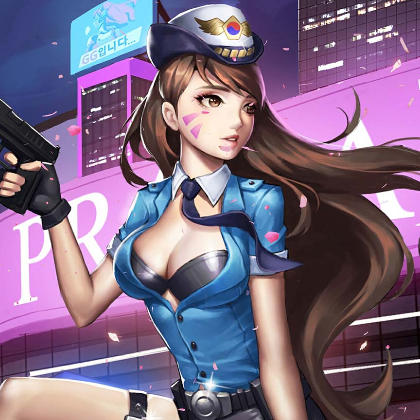Va Sakura Overwatch Wallpaper Engine - Overwatch D Va Officer - HD Wallpaper 