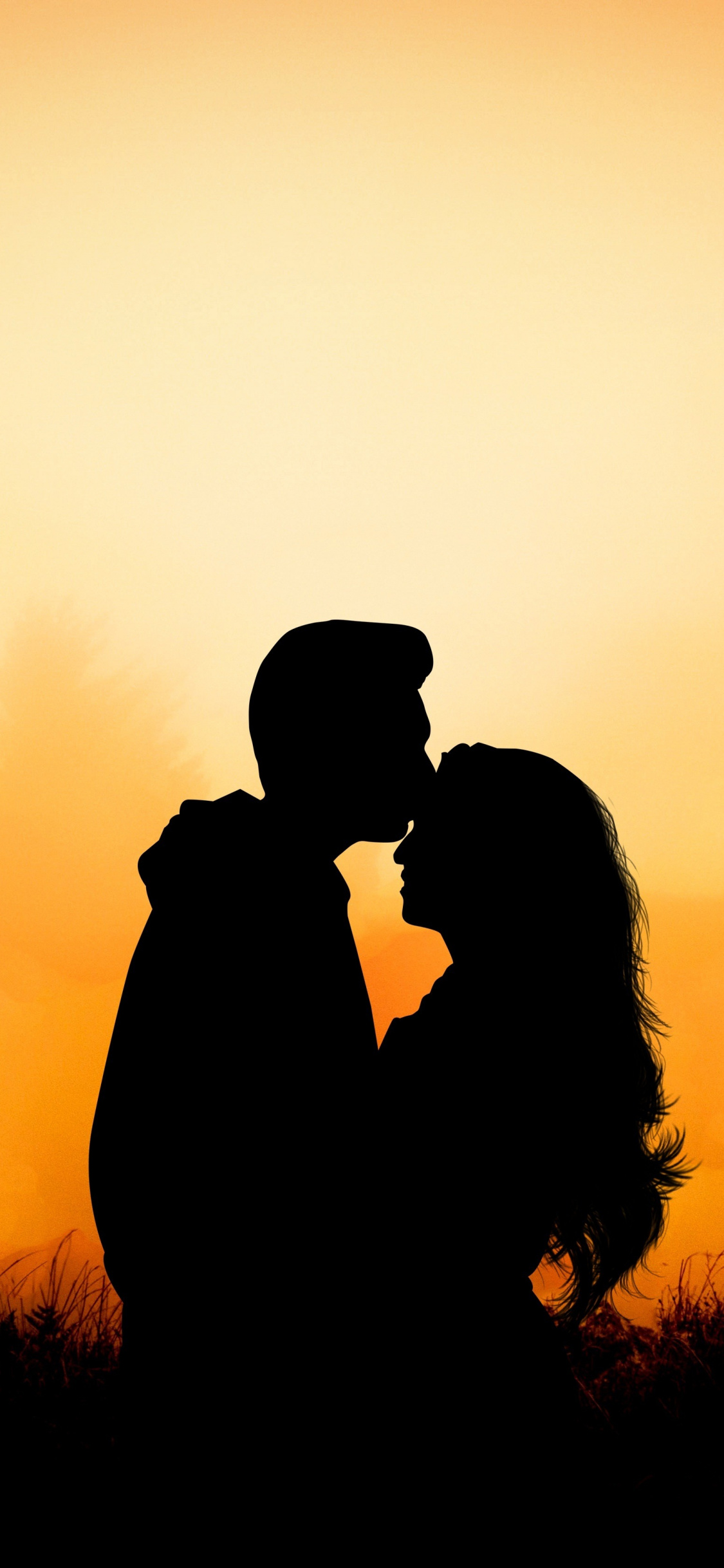 Couple, Hug, Kiss, Love, Outdoor, Sunset, Wallpaper - Couple Wallpaper Iphone - HD Wallpaper 