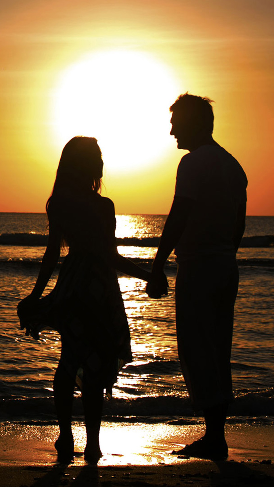 Sunset Beach Couple Android Wallpaper - Hd Couples Wallpapers For Android - HD Wallpaper 