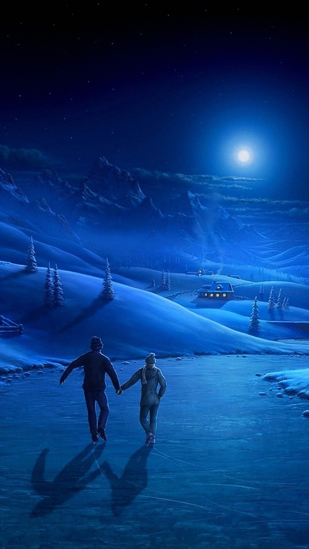 Couple Android Wallpaper Hd With Hd Resolution - Came Upon A Midnight Clear - HD Wallpaper 