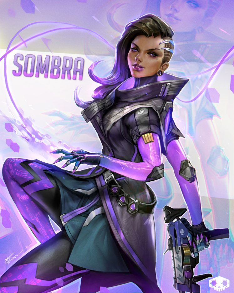 Overwatch Female Characters Sombra - HD Wallpaper 