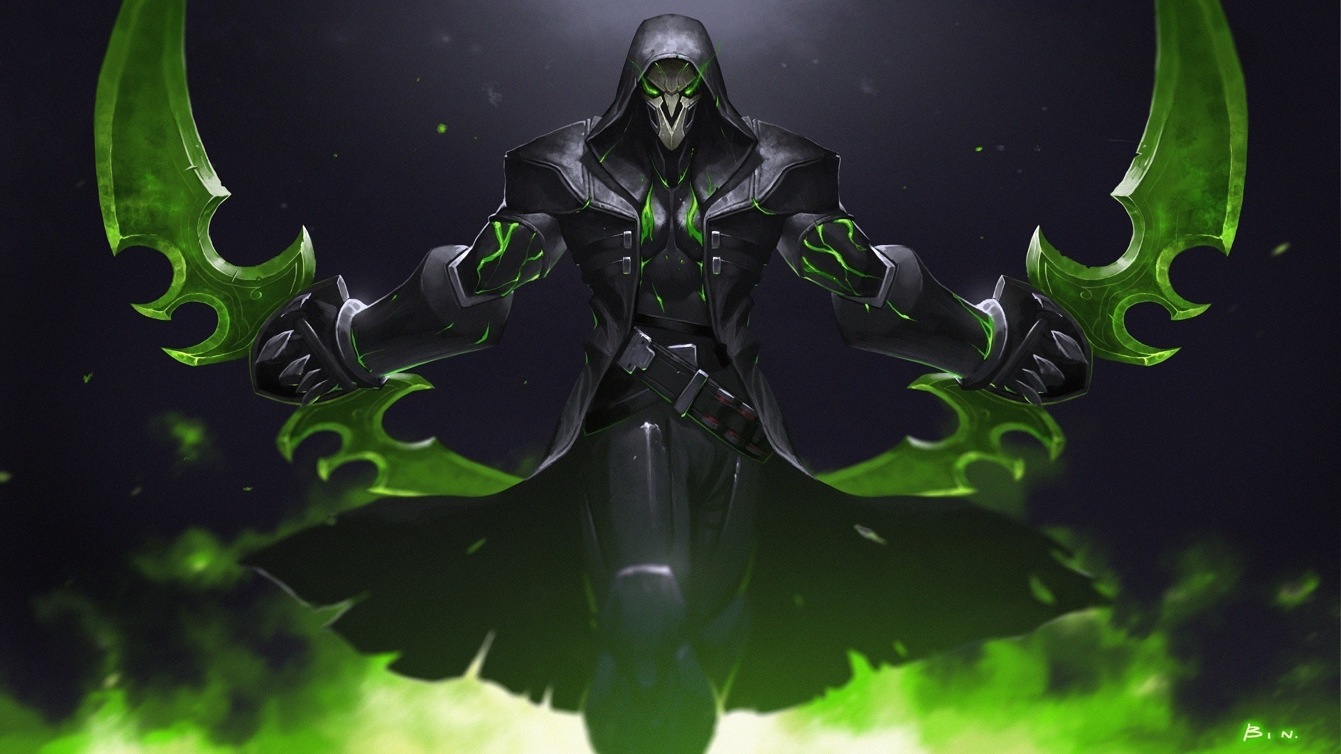 Green, Reaper, Overwatch, Warrior, Online Game, Wallpaper - Overwatch Reaper Wallpaper 4k - HD Wallpaper 