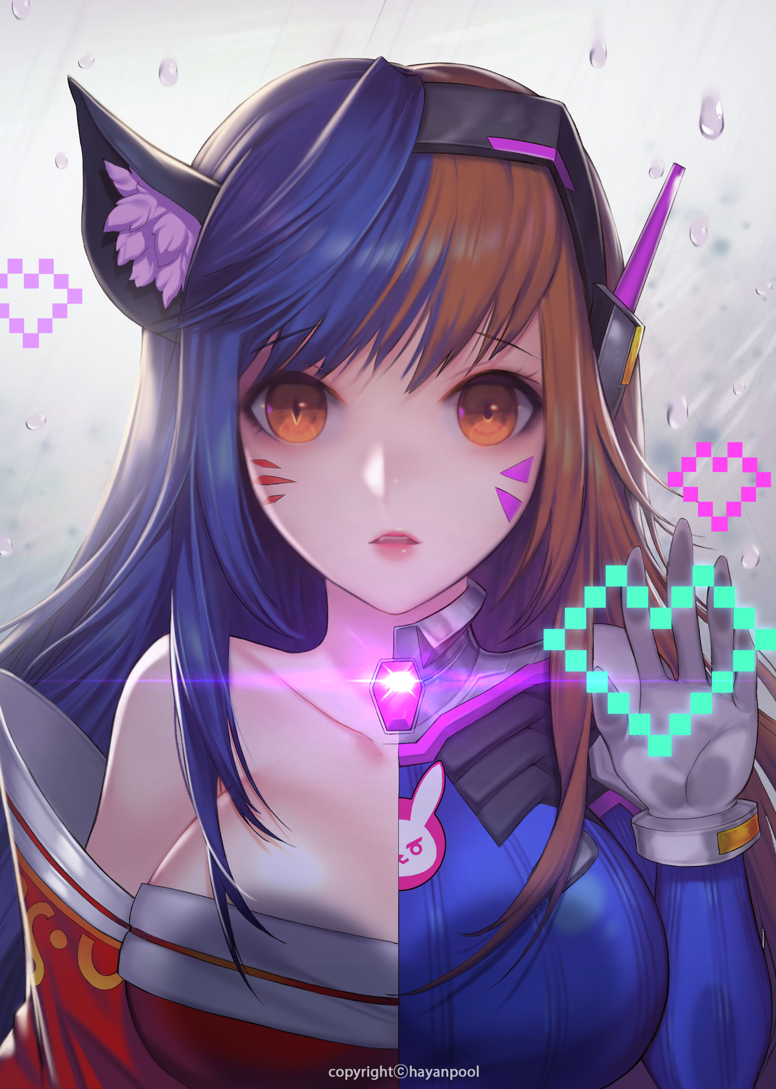 D Va And Ahri - HD Wallpaper 