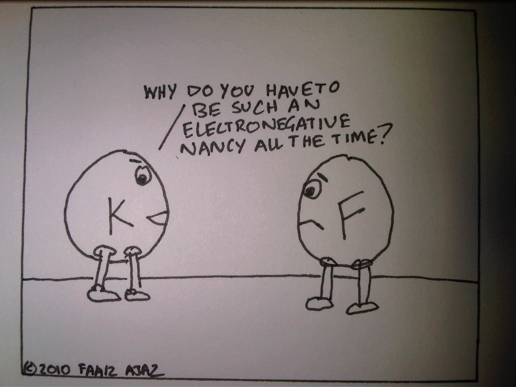 2048x1536, Chemistry Jokes Are Funny Silly Little Drawings - Electronegativity Cartoon - HD Wallpaper 