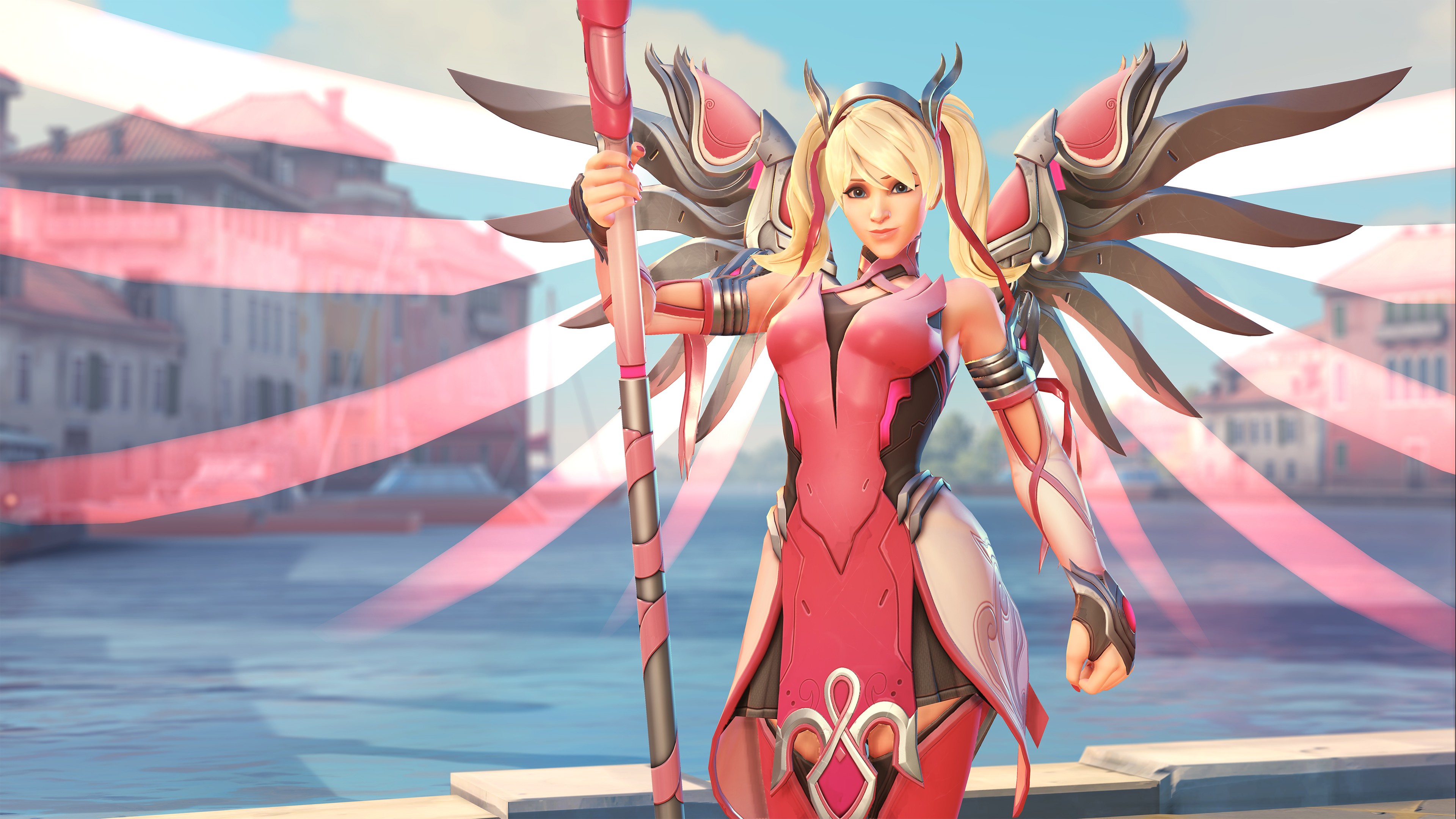 Overwatch Mercy Pink Skin - HD Wallpaper 