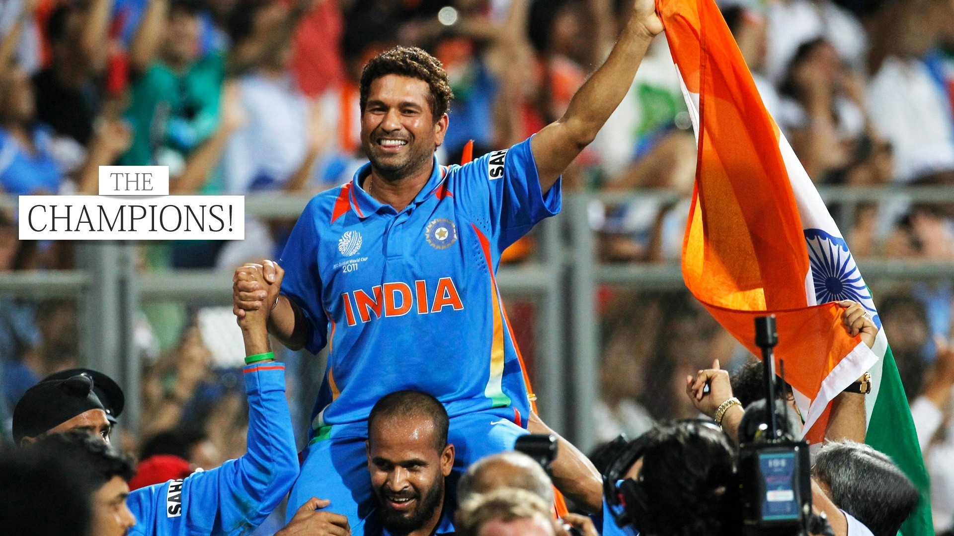 Winning Moment For Sachin In World Cup - 2011 Indian World Cup - HD Wallpaper 