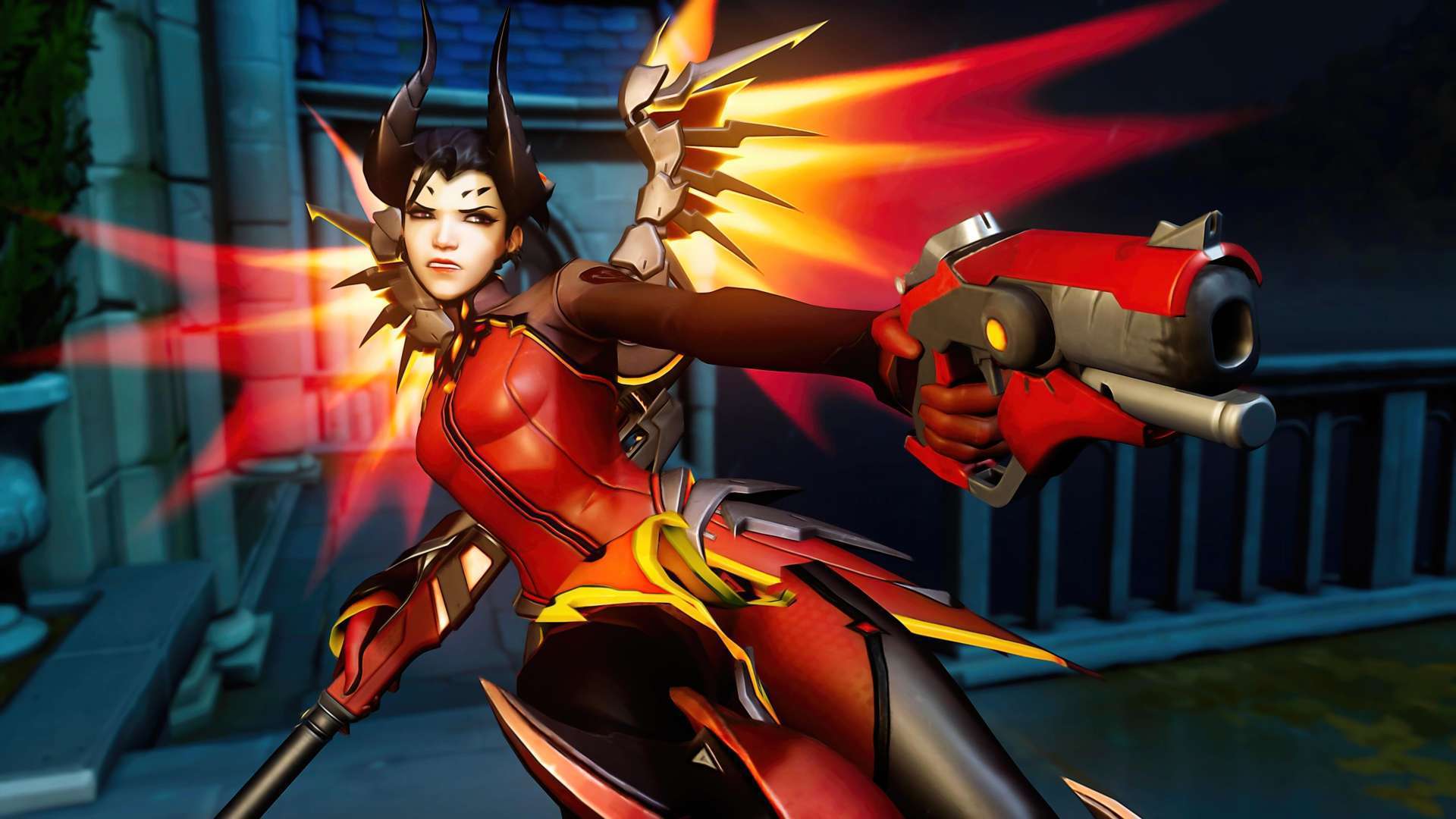 Devil Mercy Overwatch Wallpaper - Overwatch Heroes Wallpaper Mercy - HD Wallpaper 