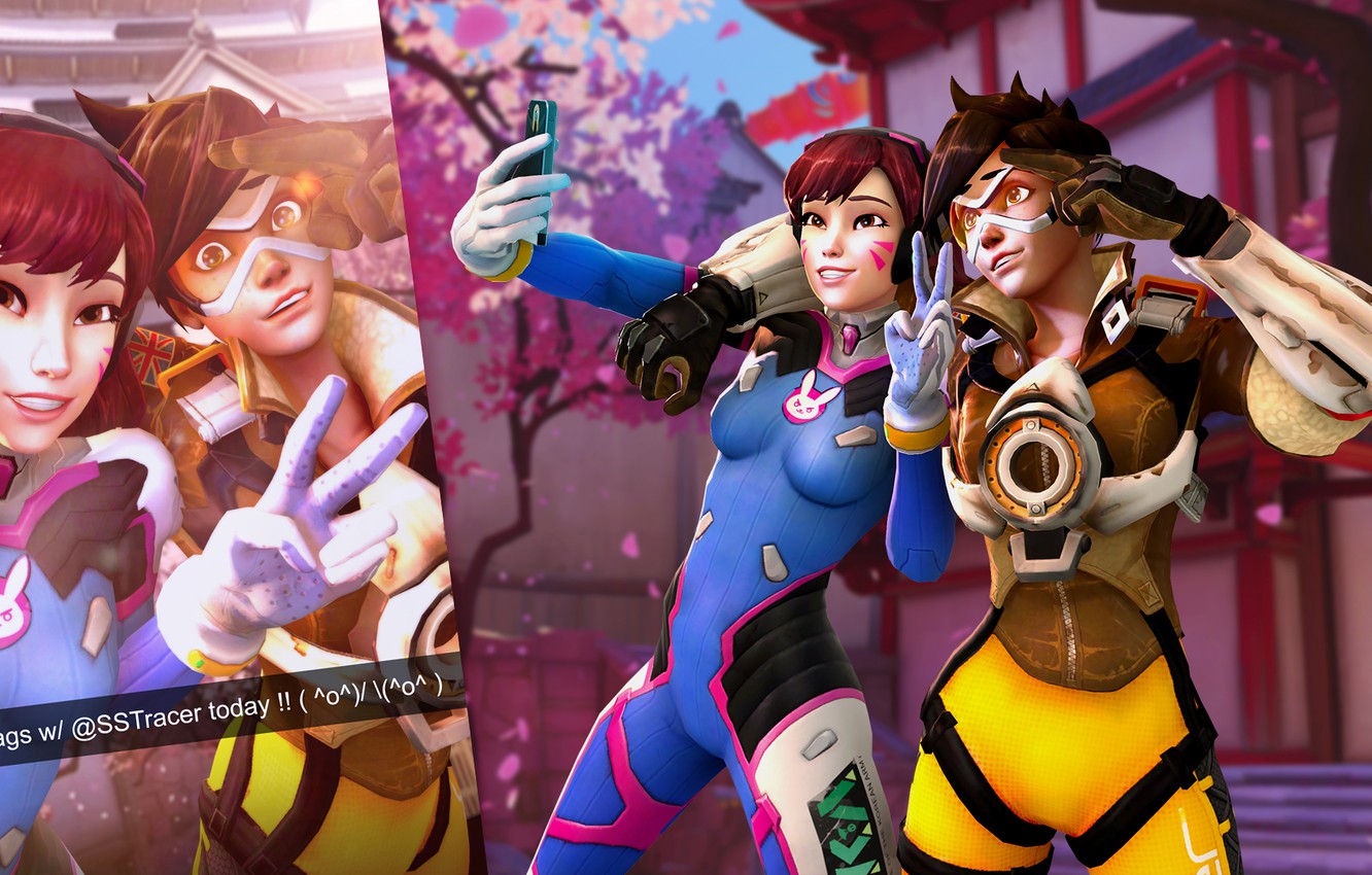 Photo Wallpaper Photo, Phone, Blizzard, Tracer, Overwatch, - D Va And Tracer - HD Wallpaper 