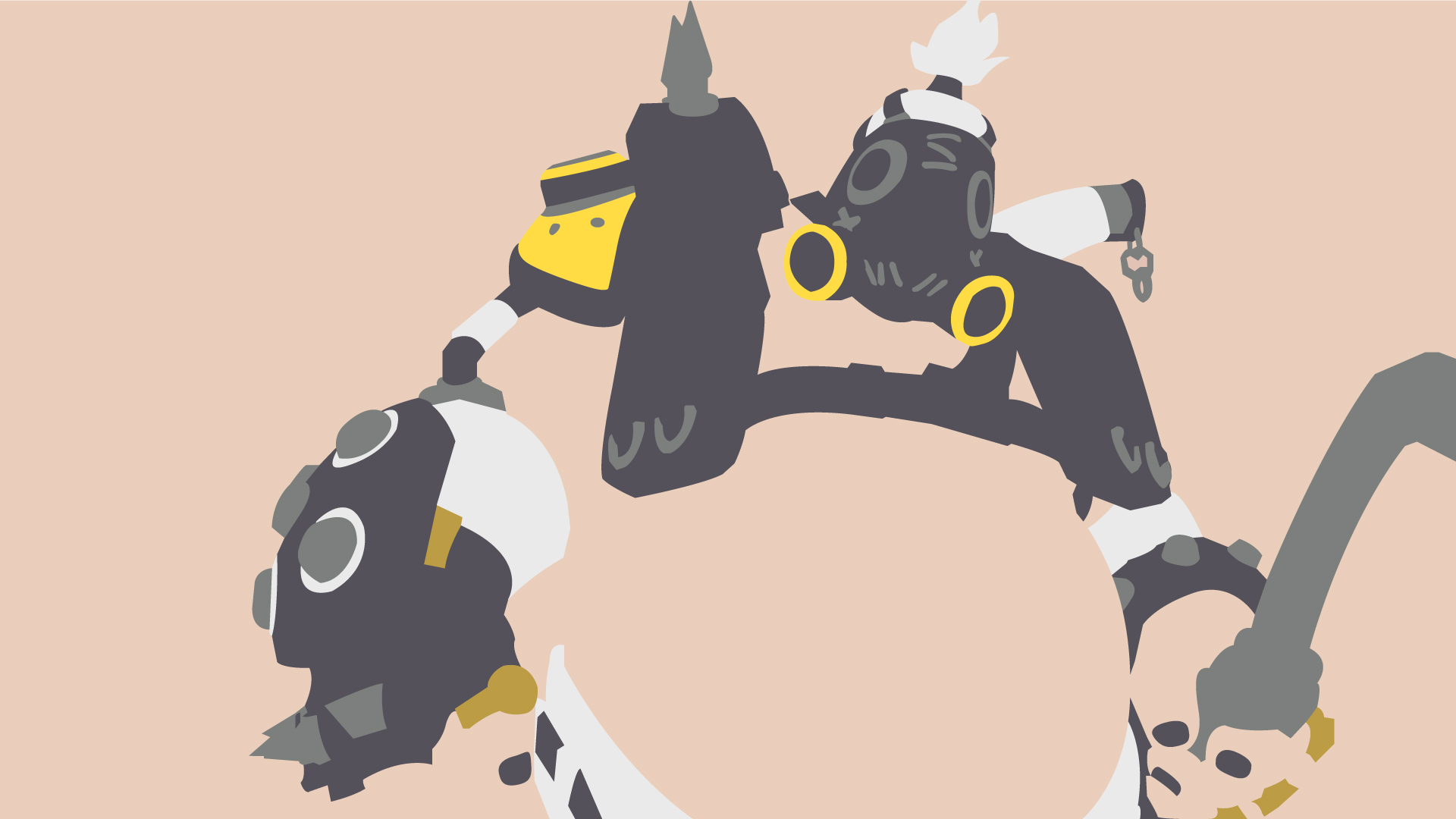 Image For Minimalistic Roadhog - Cartoon - HD Wallpaper 