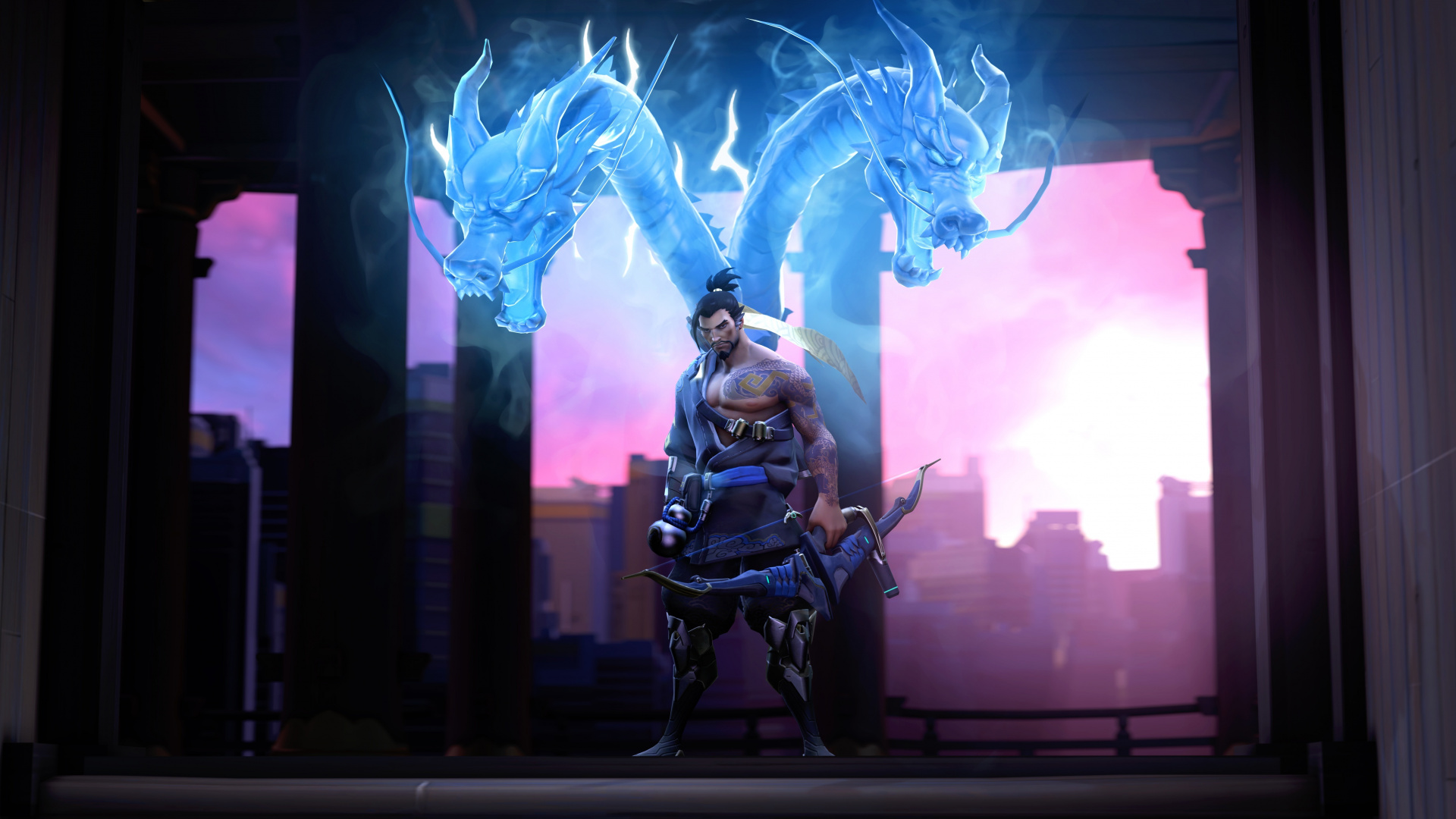 Archer, Hanzo, Overwatch, Art, Wallpaper - Overwatch Wallpaper Hanzo - HD Wallpaper 