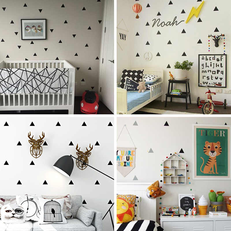 Baby Boy Room Triangles Kids Bedroom Wall Decor Baby - Bedroom Wall Decoration For Kids - HD Wallpaper 