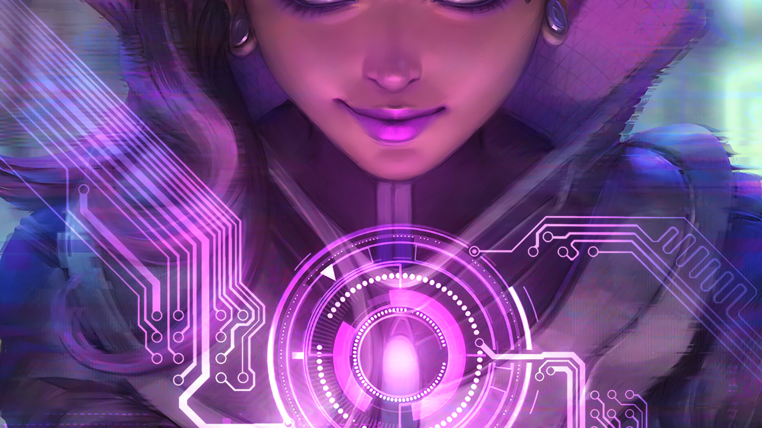 Overwatch, Sombra, Smiling, Earrings, Artwork - Sombra Overwatch Wallpaper Hd - HD Wallpaper 