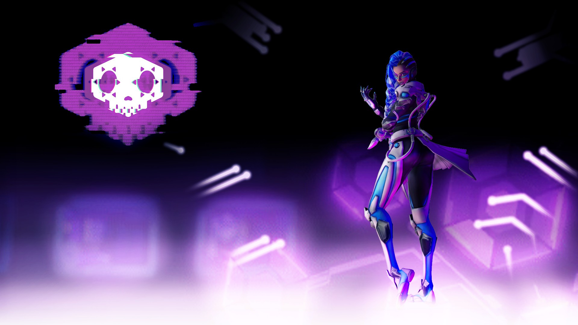 Desktop Background Overwatch Sombra - HD Wallpaper 