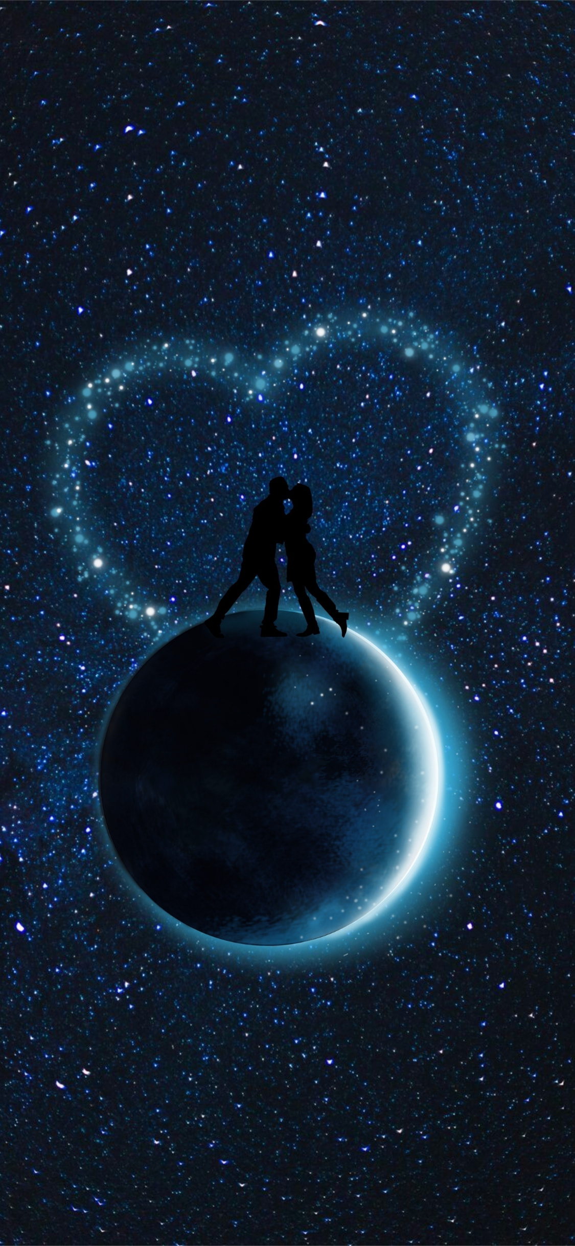 Starry Sky, Couple, Silhouettes, Love, Planet, Wallpaper - Kiss Good Night Couple - 1125x2436 Wallpaper Starry Sky, Couple, Silhouettes, Love, Planet, Wallpaper - Kiss Good Night Couple - 1125x2436 Wallpaper