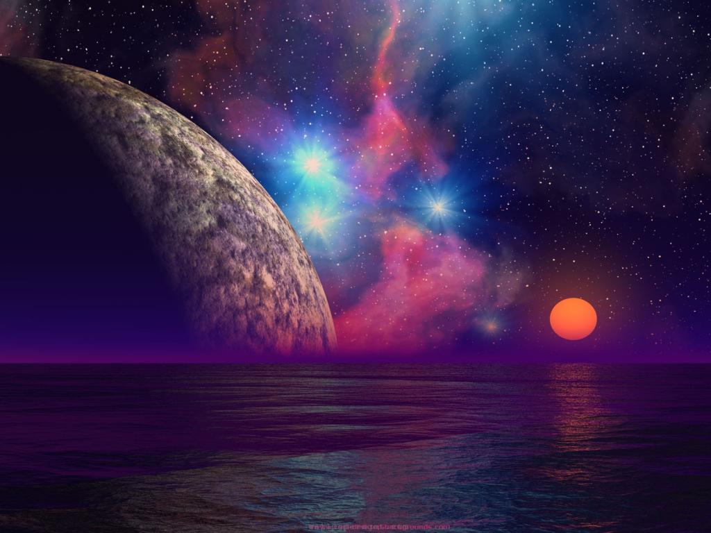 Planets - Sea And Space Background - HD Wallpaper 
