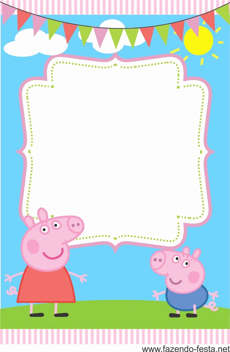 Peppa Pig Birthday Wallpaper - Peppa Pig Party Template - 736x1127 Wallpaper  