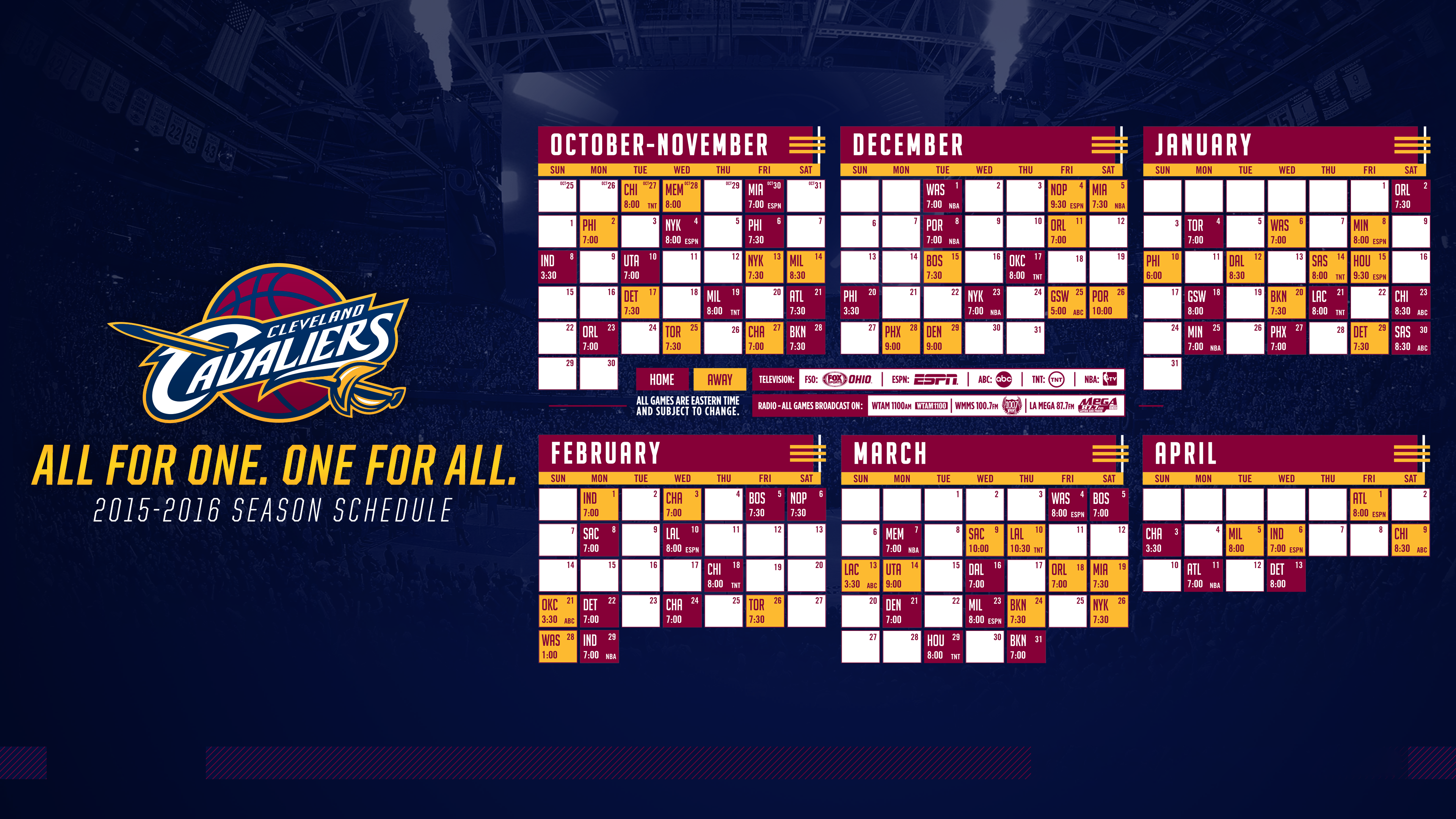Cleveland Cavaliers Game Schedule - HD Wallpaper 