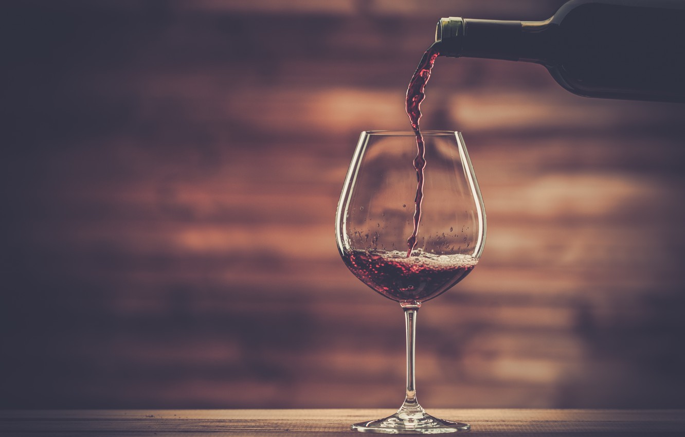 Photo Wallpaper Wood, Wine, Wine Glass - Glass Of Wine - HD Wallpaper 