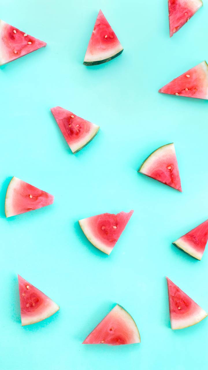 Wallpaper, Watermelon, And Blue Image - Iphone Watermelon Wallpaper Hd - HD Wallpaper 