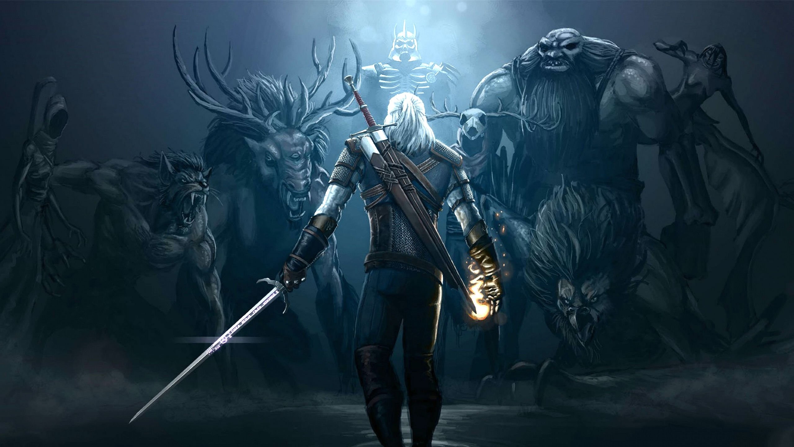 2560x1440, Action,witcher, Vector Wallpapers, Fighting, - Witcher