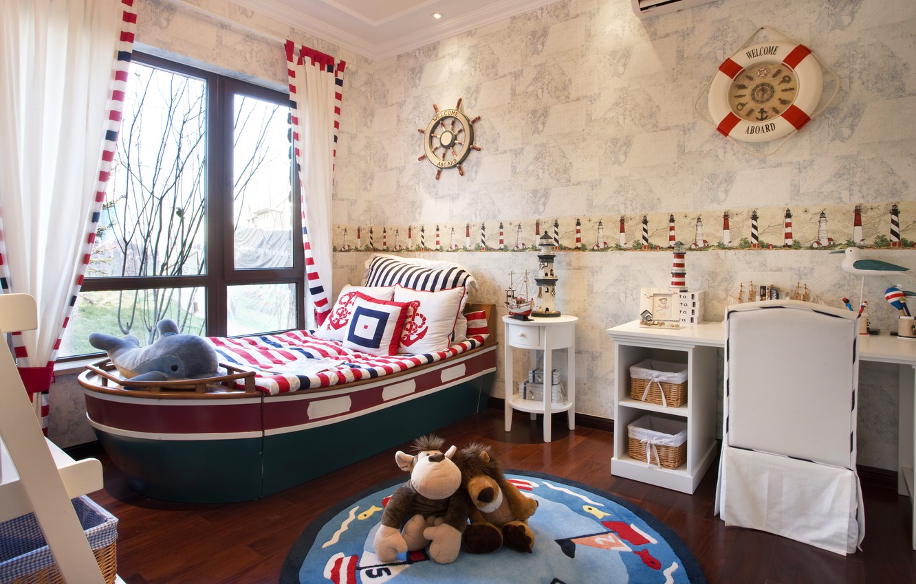 Photo Wallpaper Design, Furniture, Bed, Interior, Children - Bedroom - HD Wallpaper 