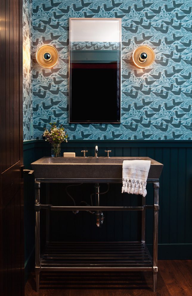 Wallpapers For Transitional Powder Room Voysey Seagull - Sofa Tables - HD Wallpaper 