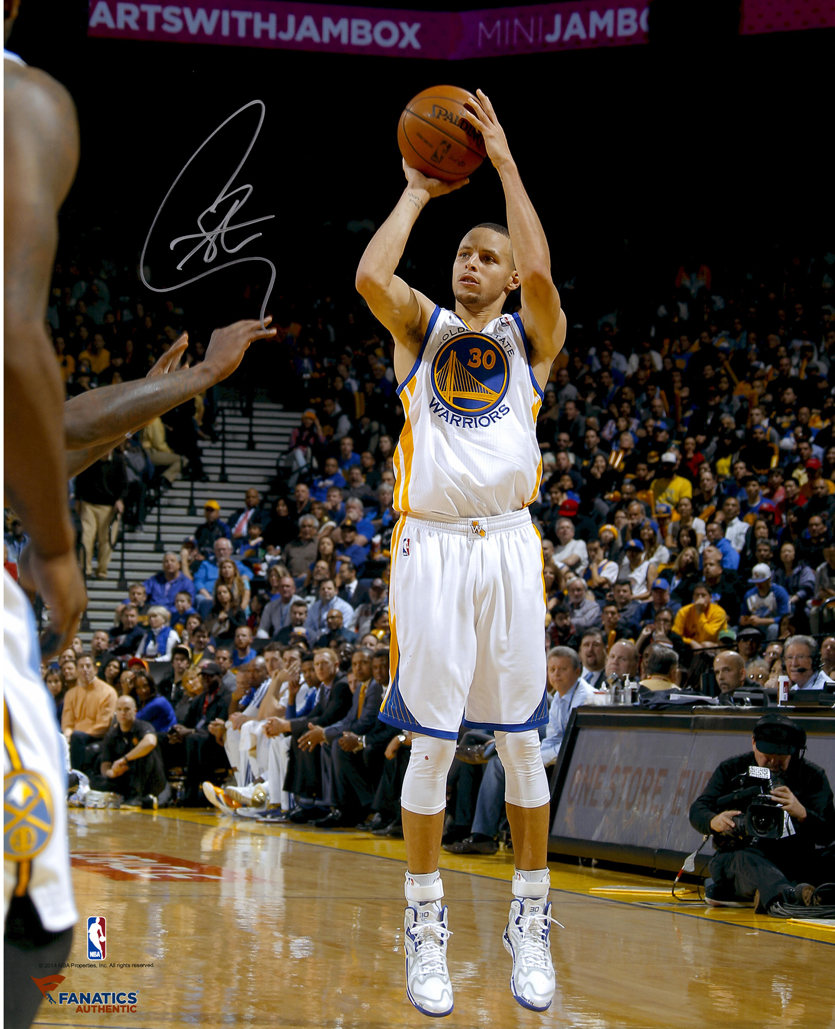 Stephen Curry Golden State Warriors Autographed - Stephen Curry White Uniform - HD Wallpaper 