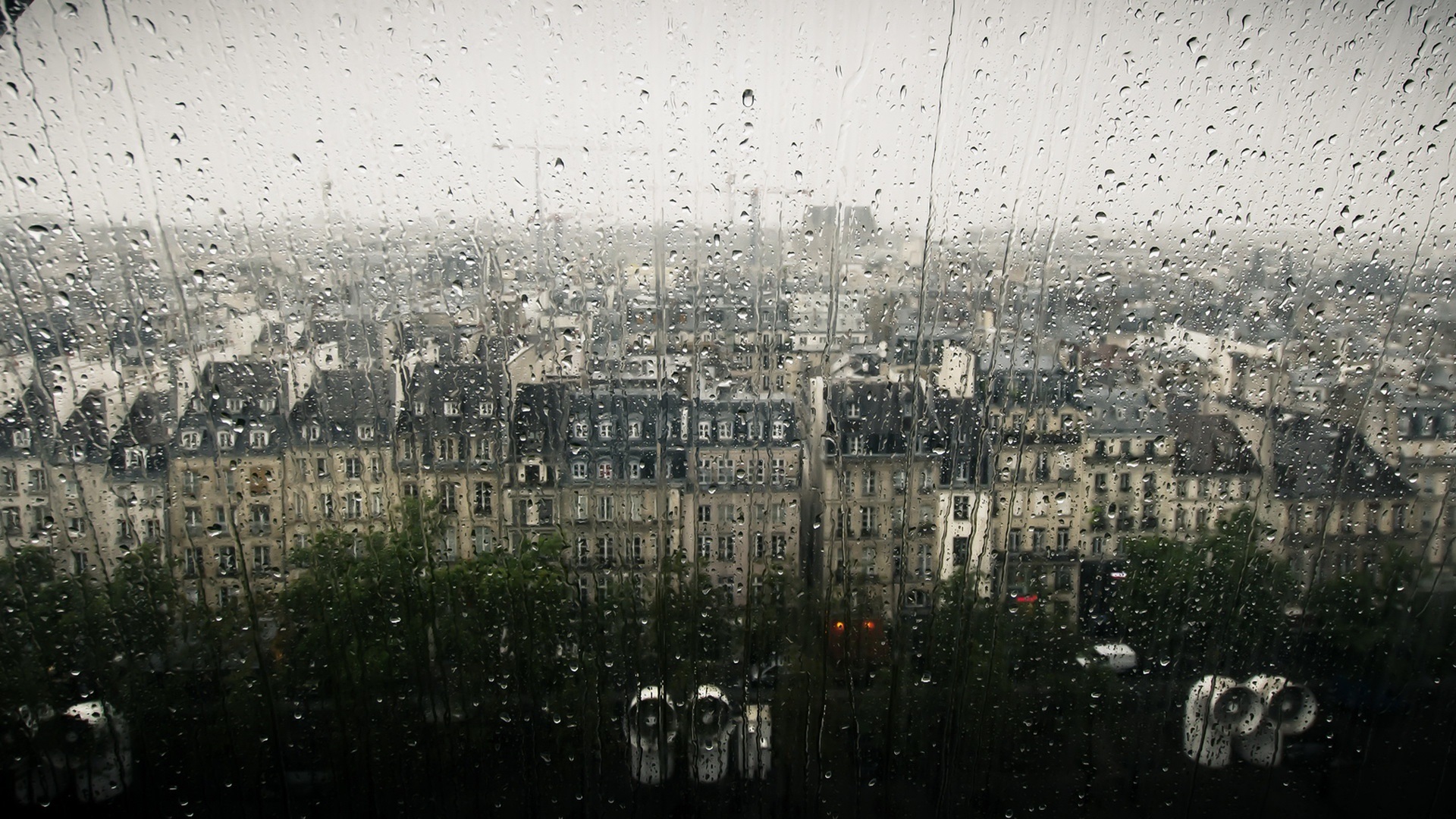 Wallpaper City, Windows, Glass, Water Drops, Rainy - Rainy City Wallpaper 1920 - HD Wallpaper 