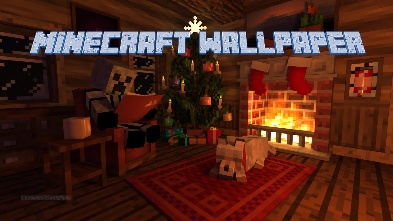 Christmas Living Room Minecraft - HD Wallpaper 