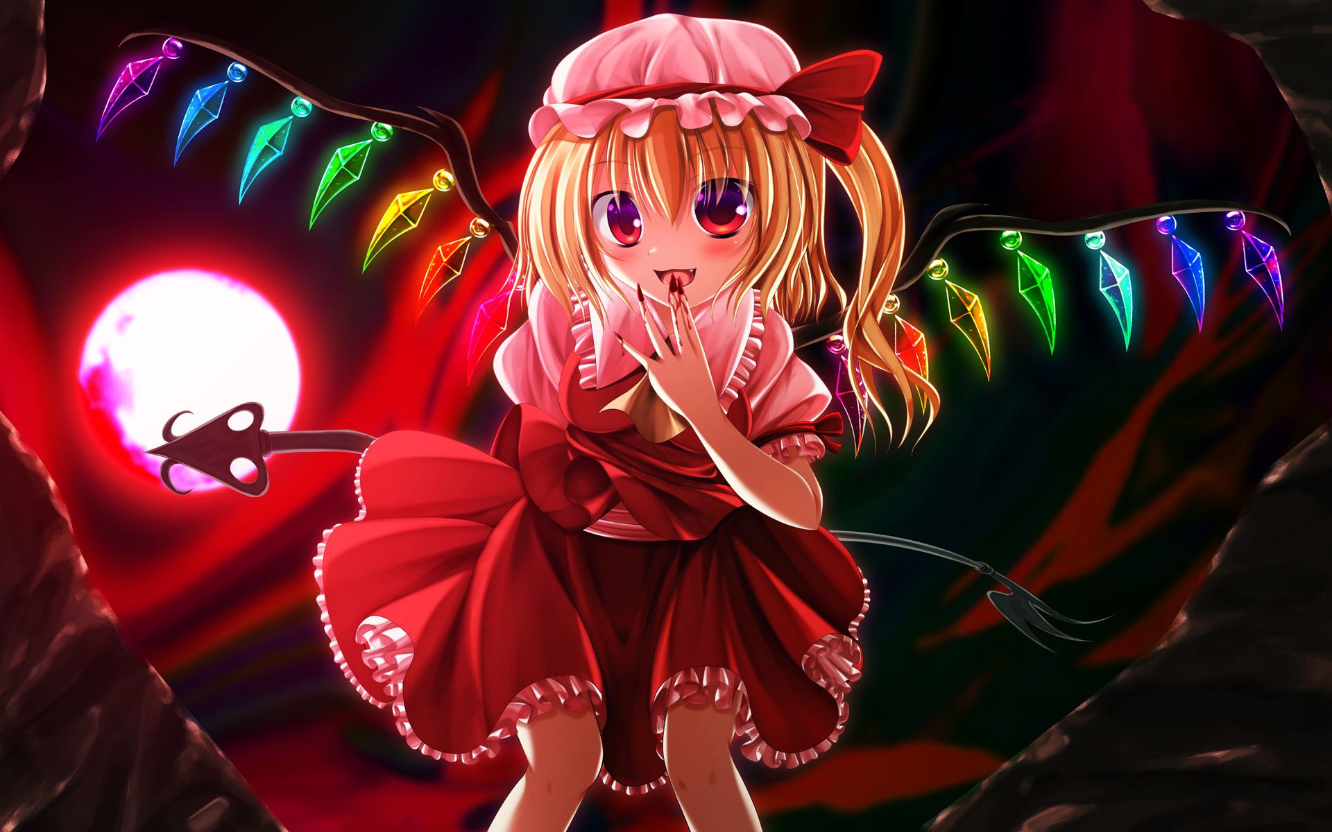 Touhou Wallpaper Background - Touhou 6 Flandre Scarlet - HD Wallpaper 