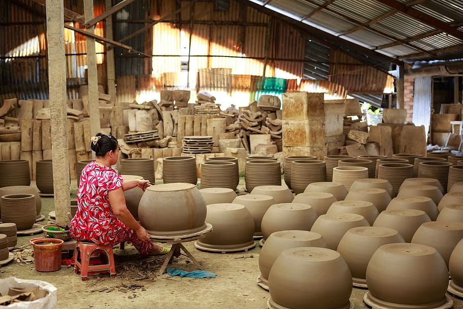 Woman Making Pots, Adult, Art, Artisan, Artist, Artistic, - Plywood - HD Wallpaper 
