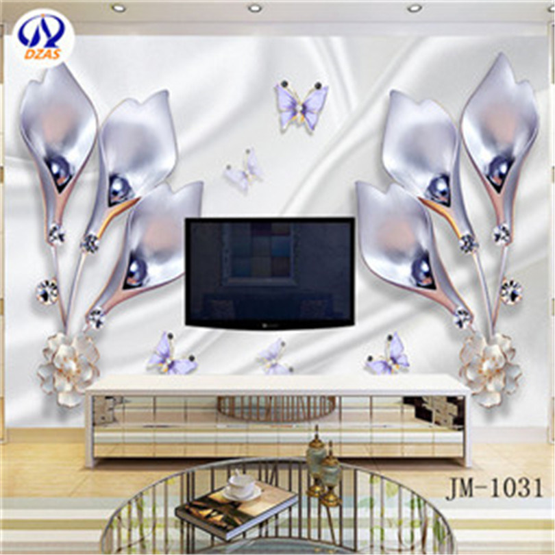 Large Seamless Non-woven 3/5d Crystal Mural Tv Living - Wallpaper - HD Wallpaper 
