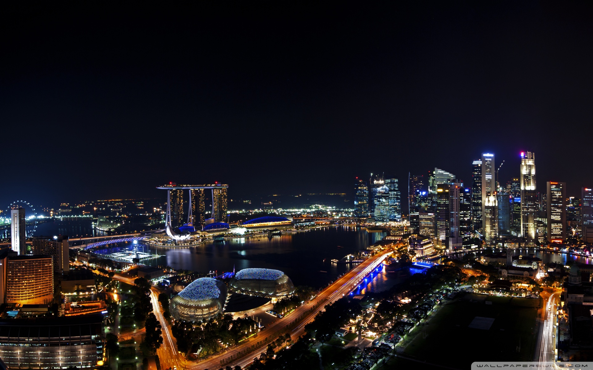 Singapore Night Wallpaper Hd - HD Wallpaper 