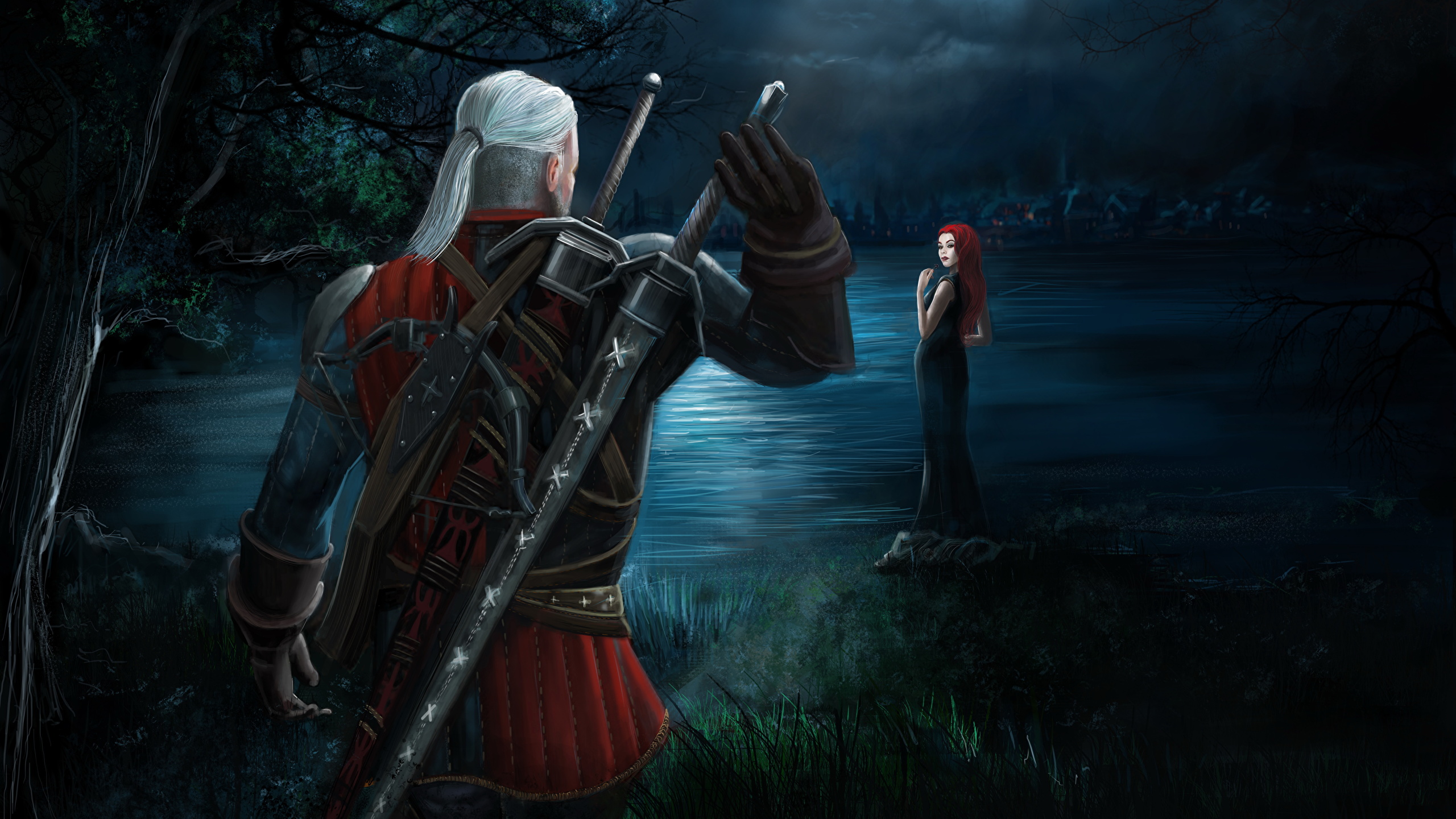 Witcher 3 Geralt's Swords - HD Wallpaper 