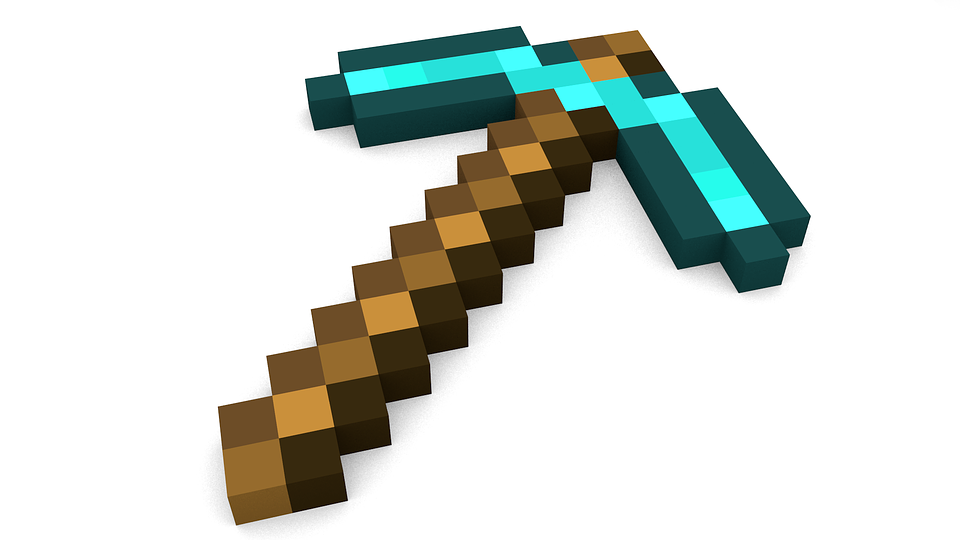 Minecraft, Wallpaper, Pickaxe, Blender, 3d - Minecraft Pickaxe 3d Png - HD Wallpaper 