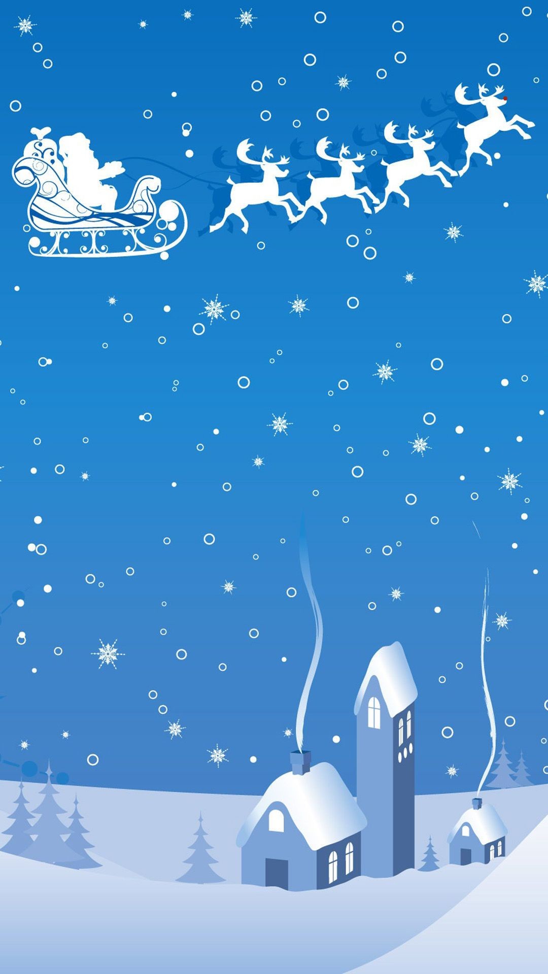 Samsung Galaxy Wallpaper Christmas - Santa Claus Drawing With Background - HD Wallpaper 