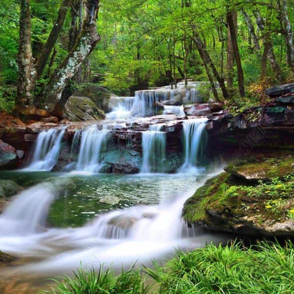 3d 5d 8d Mural Large Size Photo Wall Paper Waterfall - Erawan National Park, Erawan Falls - HD Wallpaper 