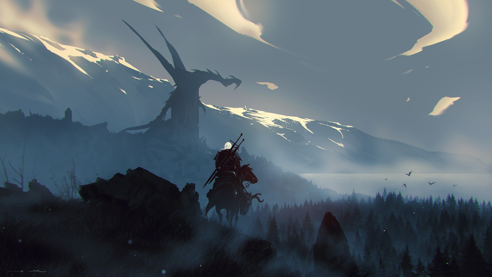 Witcher 3 Art Background - HD Wallpaper 