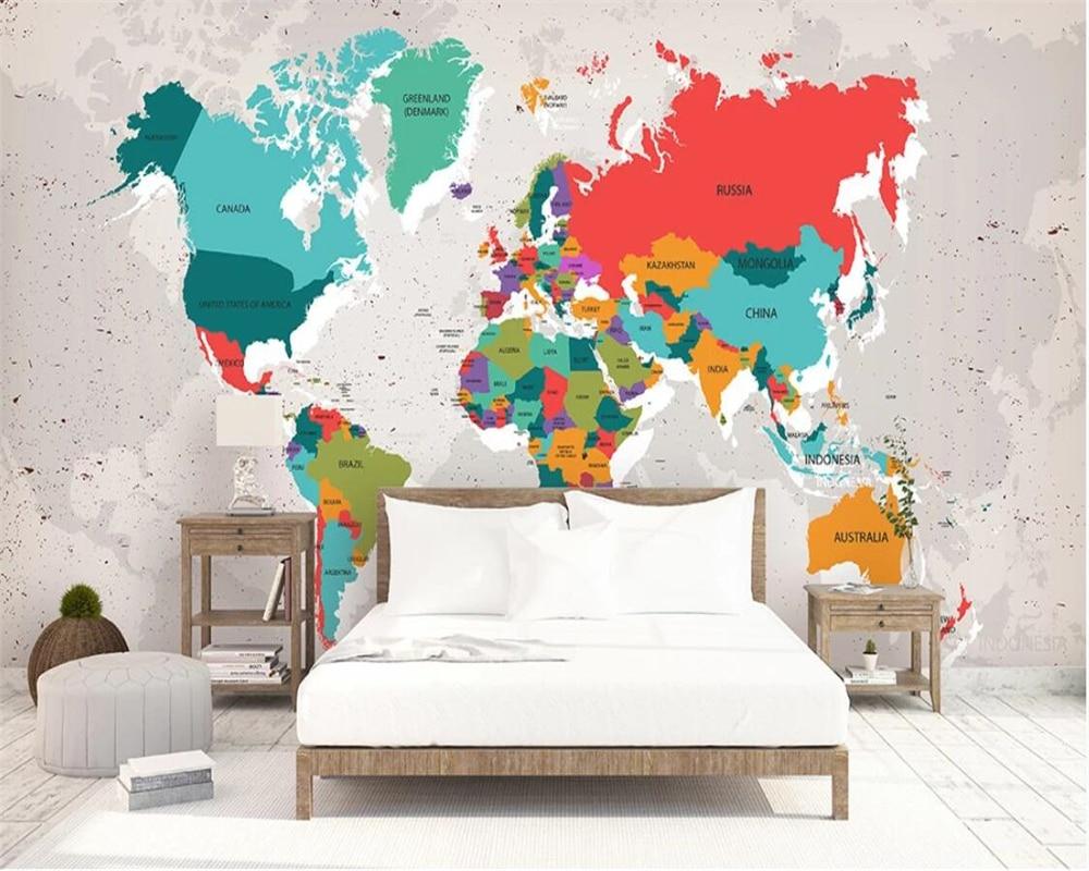 World Map Wall Decal - HD Wallpaper 