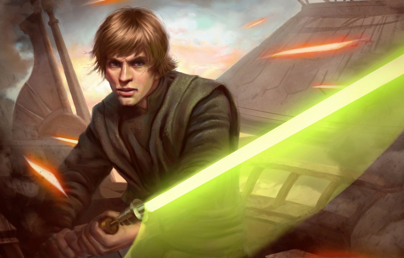 Photo Wallpaper Star Wars, Jedi, Lightsaber, Luke Skywalker, - Luke Skywalker - HD Wallpaper 