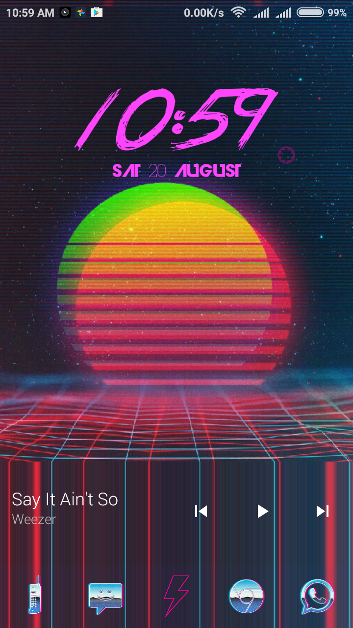 Outrun Synthwave Wallpaper Phone - HD Wallpaper 