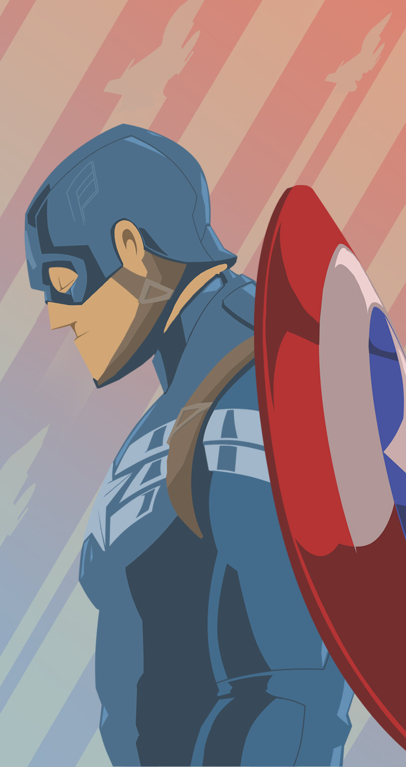 Captain America Wallpaper For Iphone 65s5c By Bigchomper - Captain America  Cartoon Wallpaper In Hd - 800x1510 Wallpaper 