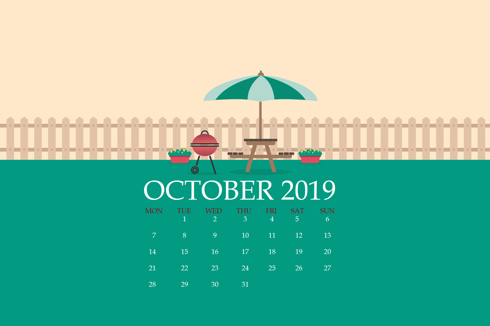 October 2019 Desktop Wallpaper - 2019 Wallpapers October Calendar - HD Wallpaper 