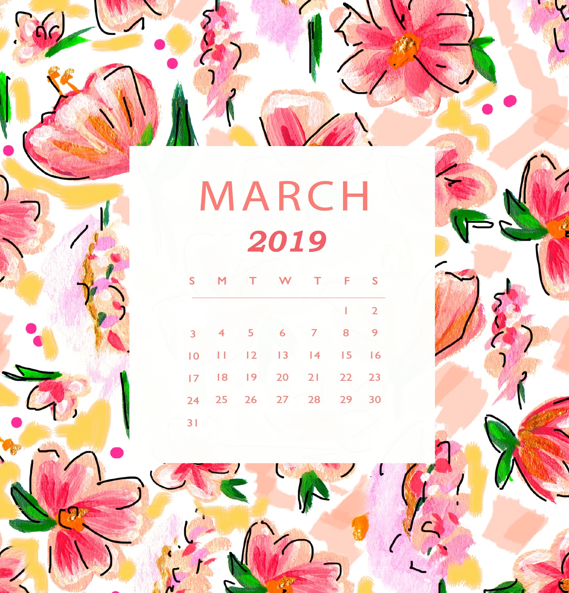 Free March 2019 Hd Calendar Wallpaper - March Calendar Wallpaper 2019 - HD Wallpaper 